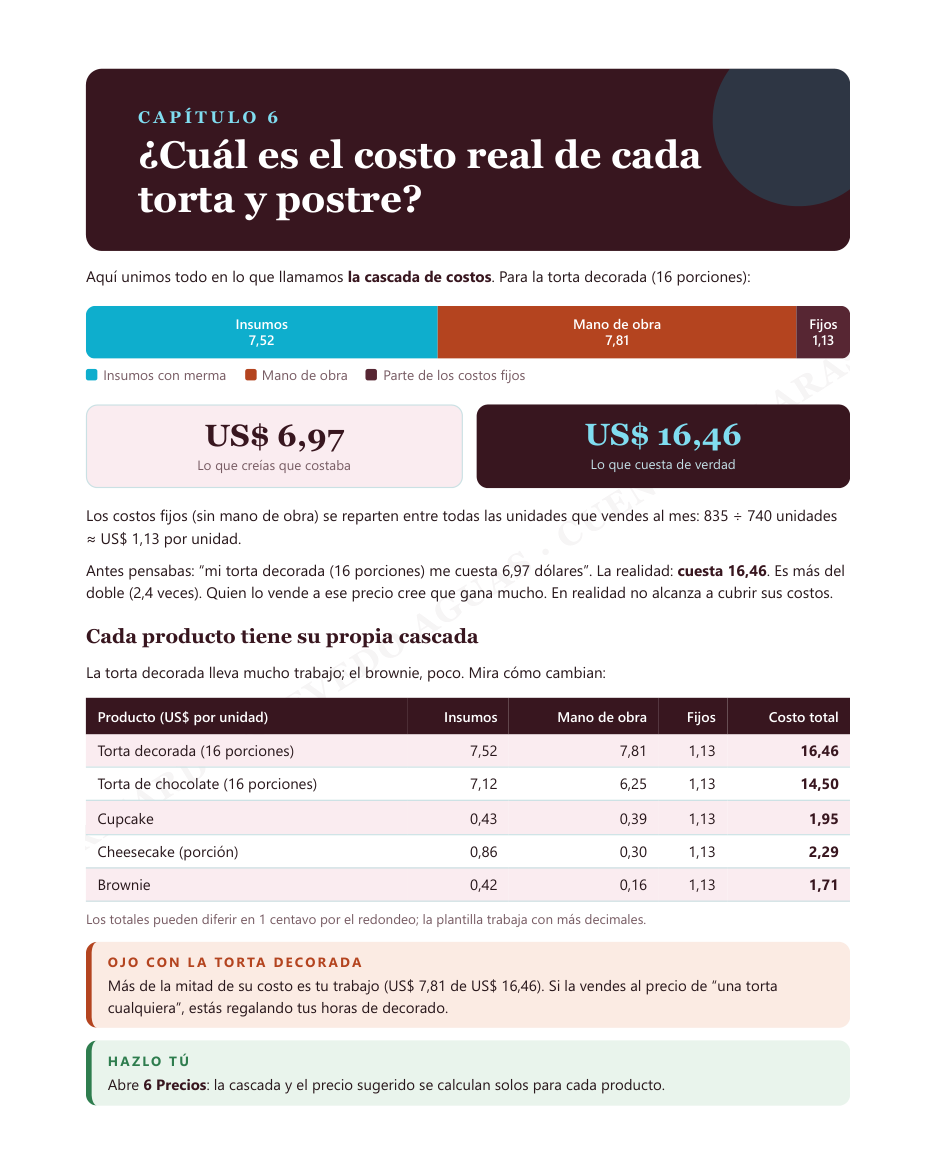 Adelanto parcial de un capítulo de la guía sobre el costo real de cada producto